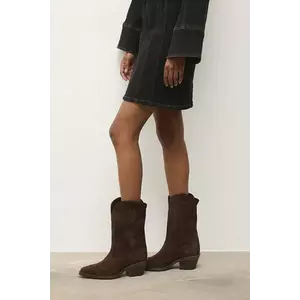 Answear.LAB cizme din piele intoarsa culoarea maro, cu toc drept imagine