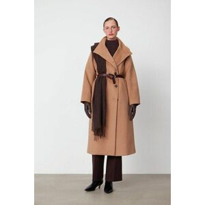 Medicine palton de lana culoarea bej imagine