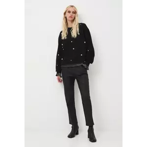 Medicine pantaloni culoarea negru, fason chinos, medium waist imagine