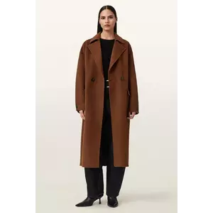 AllSaints haină cu lână SELLMA culoarea bordo, W019OD imagine