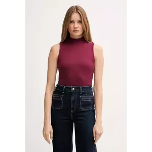 United Colors of Benetton top culoarea bordo, cu turtleneck, 3P2Y3M06Y imagine