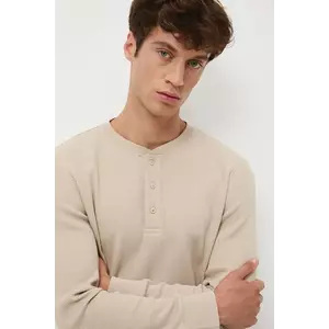 Medicine longsleeve culoarea bej, neted imagine