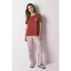 women'secret pijamale de bumbac culoarea roșu, bumbac, 3132157 imagine
