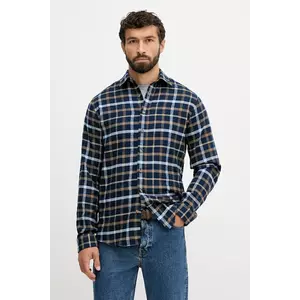 Lindbergh cămașă din bumbac culoarea bleumarin, cu guler clasic, relaxed, 30-203792 imagine