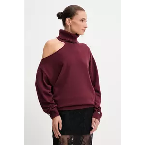 Aniye By pulover de lână culoarea bordo, cu guler, 181037 imagine