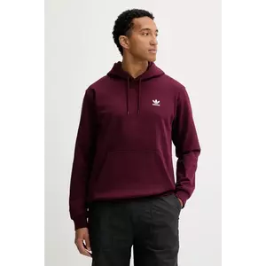 adidas Originals bluză Essentials culoarea bordo, cu glugă, uni, HY2079 imagine