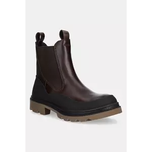Ecco ghete chelsea de piele Grainer Chelsea culoarea maro, cu platformă, 214793-55275 imagine