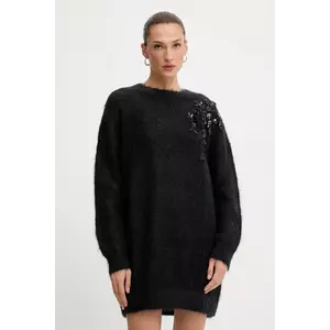 Blugirl Blumarine rochie din amestec de lână culoarea negru, mini, oversize, RF5151.MS037 imagine