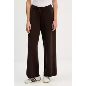 Juicy Couture pantaloni culoarea maro, drept, high waist, JCGBJ225017 imagine