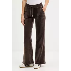 Juicy Couture pantaloni de trening din velur culoarea maro, uni, JCSEBJ001G.193 imagine