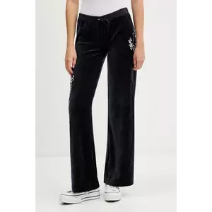 Juicy Couture pantaloni de trening din velur culoarea bleumarin, cu imprimeu, JCGBJ225010 imagine
