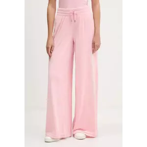 Juicy Couture pantaloni de trening din velur culoarea roz, cu imprimeu, JCWBJ225309 imagine