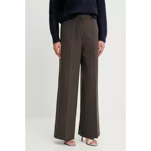 Blugirl Blumarine pantaloni culoarea maro, lat, high waist, RF5090.T5771 imagine
