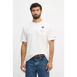 MC2 Saint Barth tricou din bumbac culoarea bej, cu imprimeu, CONR0002 imagine