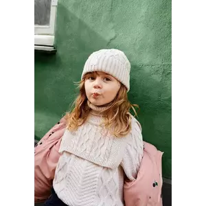 Liewood fular circular copii Meack Neckwarmer w. Cables culoarea bej, uni, LW20201 imagine