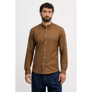 Lindbergh cămașă culoarea maro, slim, 30-203174A imagine