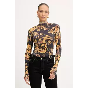 Versace Jeans Couture pulover culoarea maro, light, cu guler, 79HAFM04 CMN04 imagine