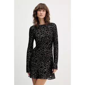 Tommy Jeans rochie culoarea negru, mini, evazați, DW0DW21489 imagine