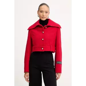 Patou haină cu lână culoarea roșu, de tranziție, JA0630223 imagine