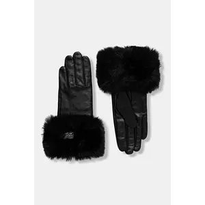 Karl Lagerfeld mănuși de piele culoarea negru, A4W33016 imagine