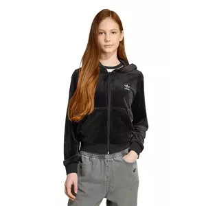 adidas Originals bluză copii culoarea negru, cu glugă, uni, JX2845 imagine