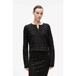 Karl Lagerfeld cardigan din amestec de lână culoarea negru, A4W18057 imagine