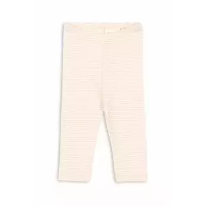 Fanga Fontana leggins din bumbac pentru bebeluși FIO STRIPE PANTS OCS culoarea bej, uni, FA100044 imagine