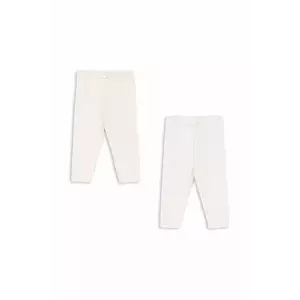 Fanga Fontana leggins din bumbac pentru bebeluși FIO STRIPE 2 PACK PANTS OCS 2-pack culoarea bej, uni, FA100036 imagine