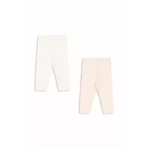 Fanga Fontana leggins din bumbac pentru bebeluși FIO STRIPE 2 PACK PANTS OCS 2-pack culoarea bej, uni, FA100036 imagine