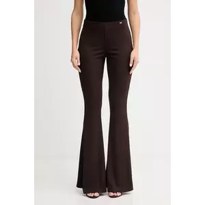 Gaudi pantaloni culoarea maro, evazați, high waist, 521FD24005 imagine