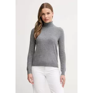 United Colors of Benetton pulover de lână culoarea gri, cu guler, 1002D2348 imagine