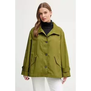 United Colors of Benetton jachetă de bumbac culoarea verde, de tranziție, oversize, 2QJYDN07Y imagine