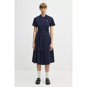 Lacoste rochie din bumbac culoarea bleumarin, mini, evazată, EF9621 imagine