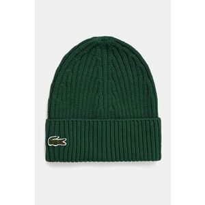 Lacoste caciula de lana culoarea verde, de lana imagine