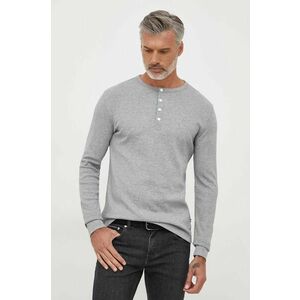 Lindbergh longsleeve din bumbac culoarea gri, melanj imagine