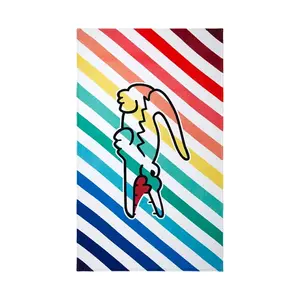 Lacoste prosop de plajă din bumbac LRAINBOW 100 x 170 cm imagine