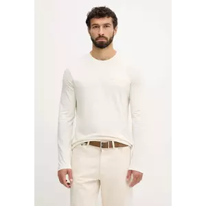 Gant longsleeve din bumbac culoarea bej, uni, 2003369 imagine