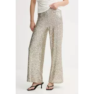 Answear.LAB pantaloni culoarea auriu, lat, high waist imagine