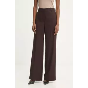 Answear.LAB pantaloni culoarea bordo, lat, high waist imagine