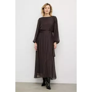 Answear.LAB rochie culoarea maro, maxi, oversize imagine