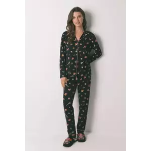women'secret pijamale de bumbac culoarea negru, bumbac, 3132159 imagine
