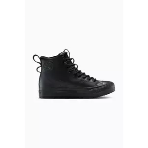 Converse teniși de piele Chuck Taylor All Star Hiker Boot Water Repellent culoarea negru, A13234C imagine