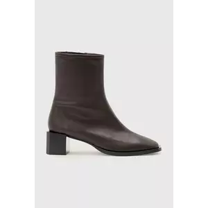 AllSaints cizme de piele AVRIL BOOT culoarea maro, cu toc drept, W096FC imagine