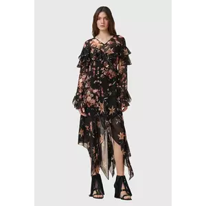 AllSaints rochie FRESCA culoarea negru, maxi, evazați, W021DD imagine
