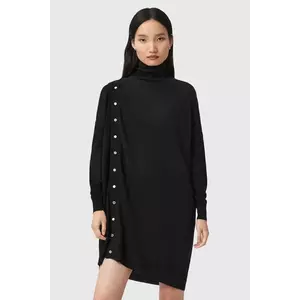 AllSaints rochie din lână UMI culoarea negru, mini, mulată, W071DD imagine