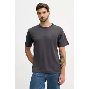 Versace Jeans Couture tricou din bumbac culoarea gri, cu imprimeu, 79GAHT06 CJ00T imagine