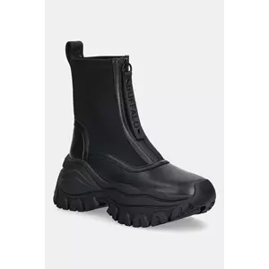 Buffalo botine Lola Front Zip culoarea negru, cu platformă, 1270140-BLK imagine