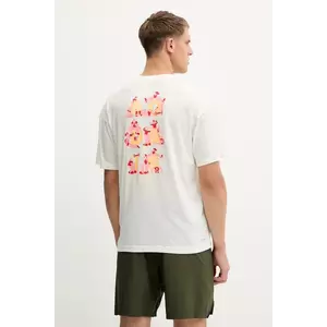 adidas Performance tricou de antrenament GFX culoarea bej, cu imprimeu, KC5862 imagine