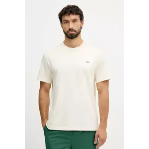 Lacoste tricou din bumbac culoarea bej, uni, TH5492 imagine