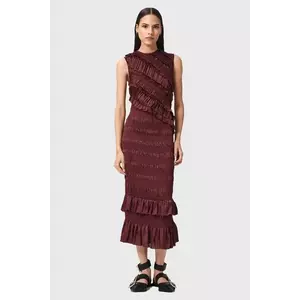 AllSaints rochie NYLA culoarea roșu, midi, mulată, W034DD imagine